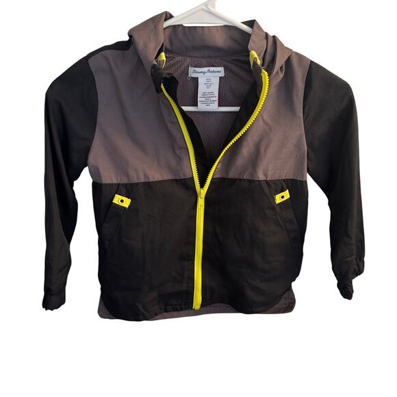 Tommy Bahama Jacket Toddler Boys Black/ Grey 5T Full Zip Hooded Light Weight - Picture 2 of 8